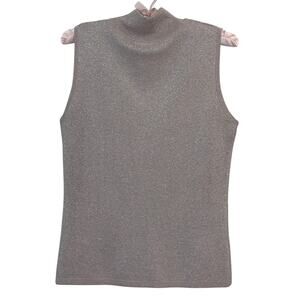 Vintage Versailles Silk Metallic Lavender Knit Tank Top Glitter Shimmer Lurex